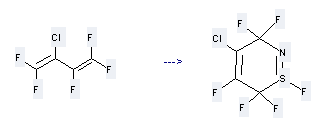 1,3-Butadiene,2-chloro-1,1,3,4,4-pentafluoro- can be used to produce 4-chloro-1,3,3,5,6,6-hexafluoro-3,6-dihydro-1λ4-[1,2]thiazine at the temperature of 22 °C